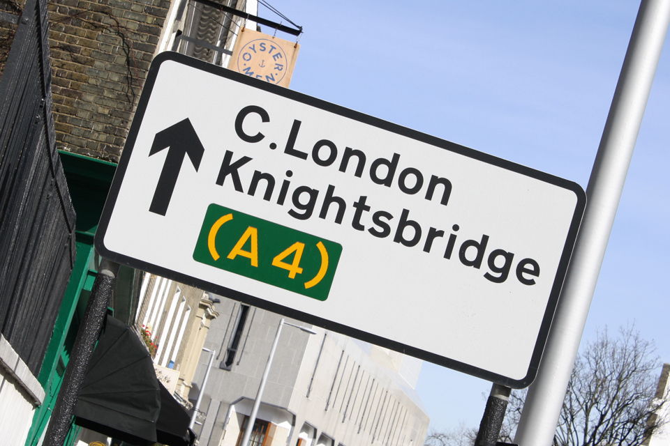 Road sign in central London